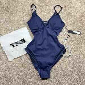TA3 Sculpting Swimsuit Meshy One Piece Midnight Blue XS Reg/Long NWT $170